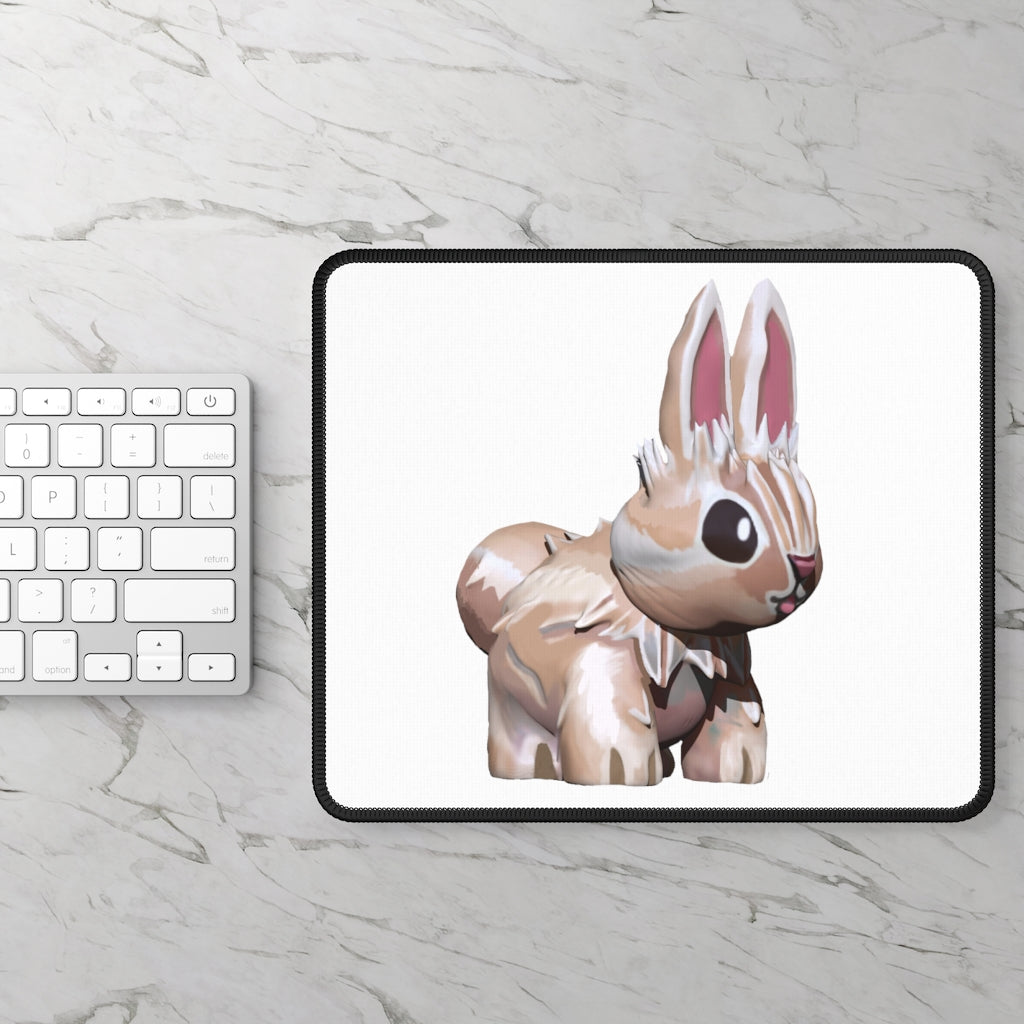 Bunny Gaming Mouse Pad featuring vibrant designs and stitched edges, measuring 9x7 inches, ideal for gaming and office use.