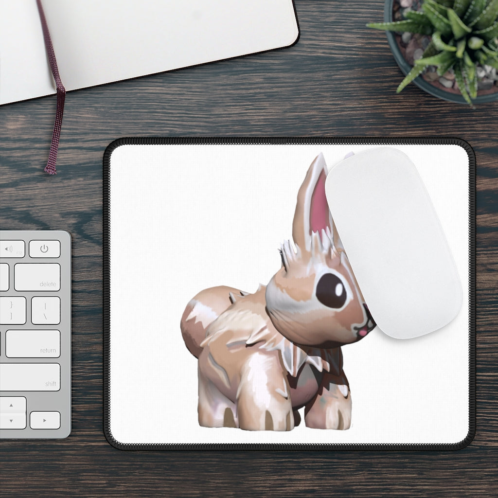 Bunny Gaming Mouse Pad featuring vibrant designs and stitched edges, measuring 9x7 inches, ideal for gaming and office use.