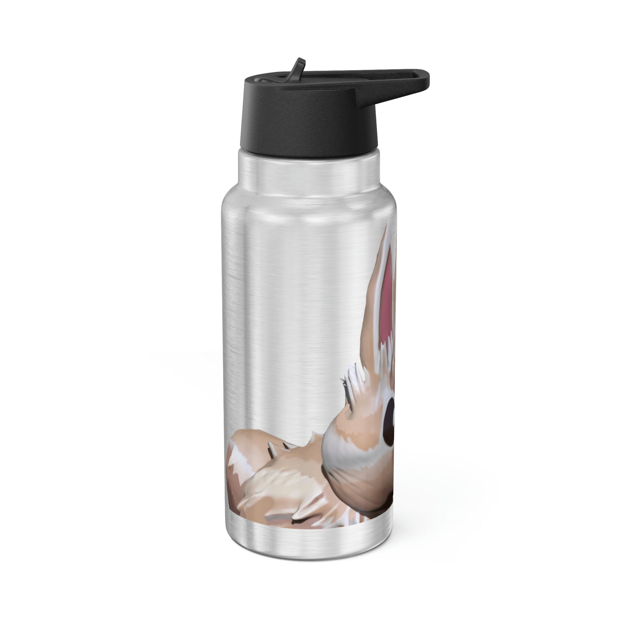 Bunny Gator Tumbler, 32oz, stainless steel with a black cap and straw, featuring customizable design options.