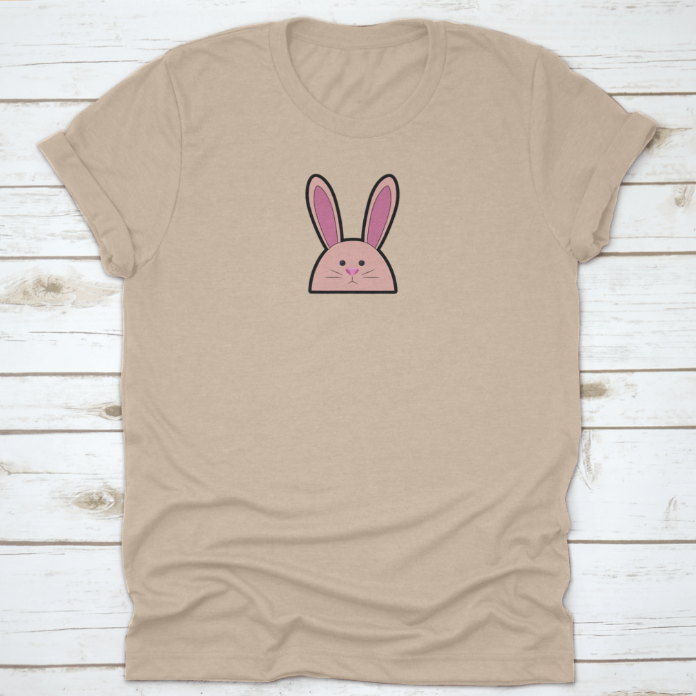 A stylish Bunny Head design on a soft cotton shirt, perfect for Easter celebrations.