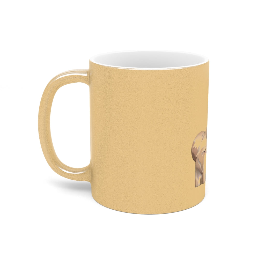 Bunny Metallic Mug in Silver and Gold finishes, showcasing personalized designs and a sleek ceramic body.