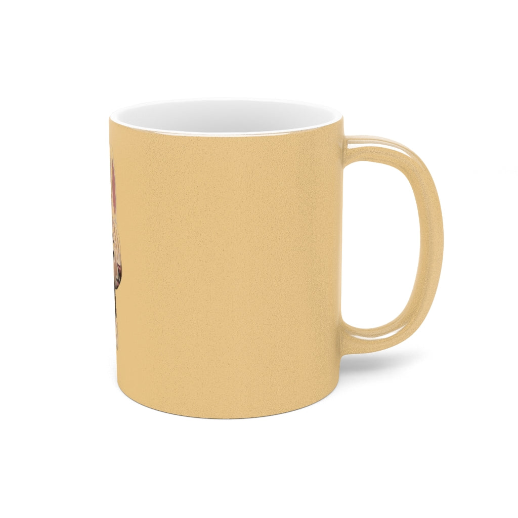 Bunny Metallic Mug in Silver and Gold finishes, showcasing personalized designs and a sleek ceramic body.