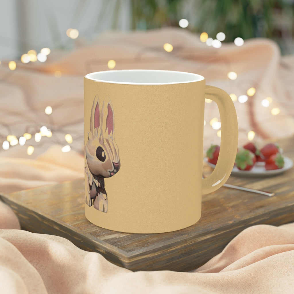 Bunny Metallic Mug in Silver and Gold finishes, showcasing personalized designs and a sleek ceramic body.