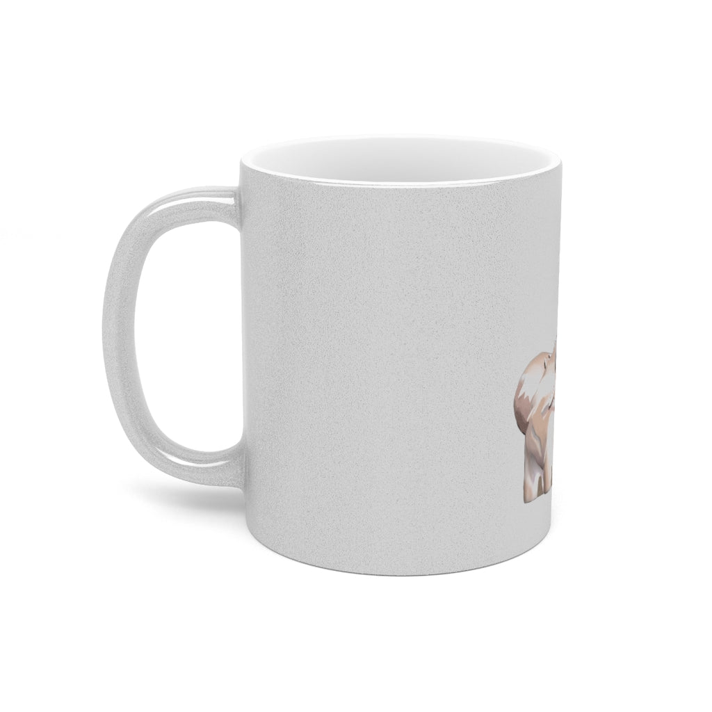 Bunny Metallic Mug in Silver and Gold finishes, showcasing personalized designs and a sleek ceramic body.