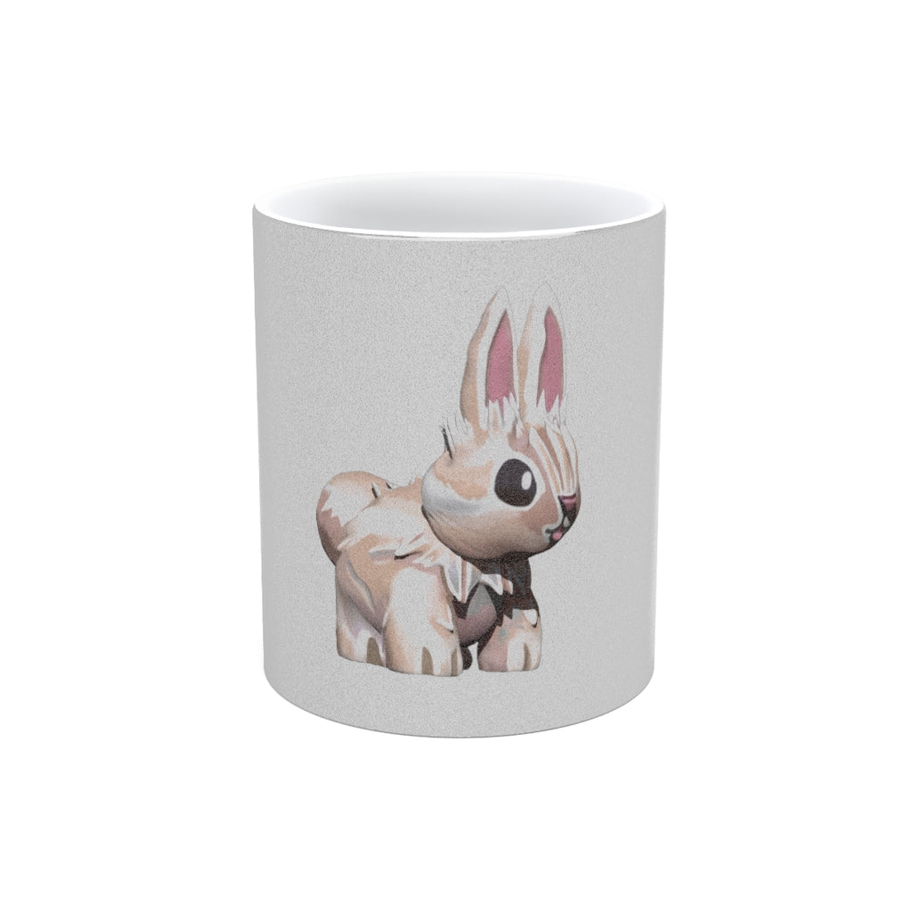 Bunny Metallic Mug in Silver and Gold finishes, showcasing personalized designs and a sleek ceramic body.