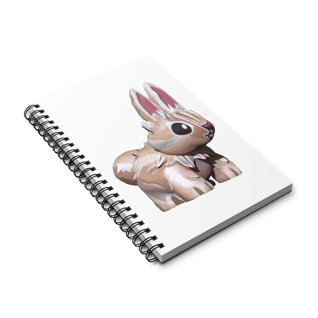 Bunny Spiral Journal featuring a cute bunny design on the cover, available in four styles: blank, dot grid, lined, and task.