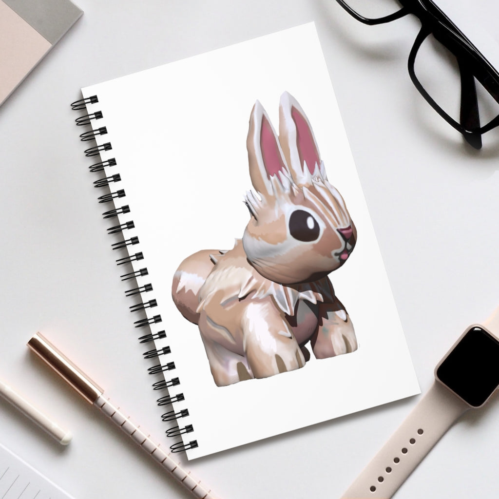 Bunny Spiral Journal featuring a cute bunny design on the cover, available in four styles: blank, dot grid, lined, and task.