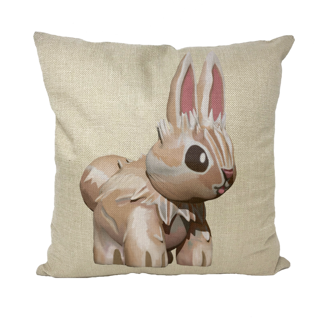 Bunny Throw Pillows in various styles and colors, showcasing high-quality fabric and design.