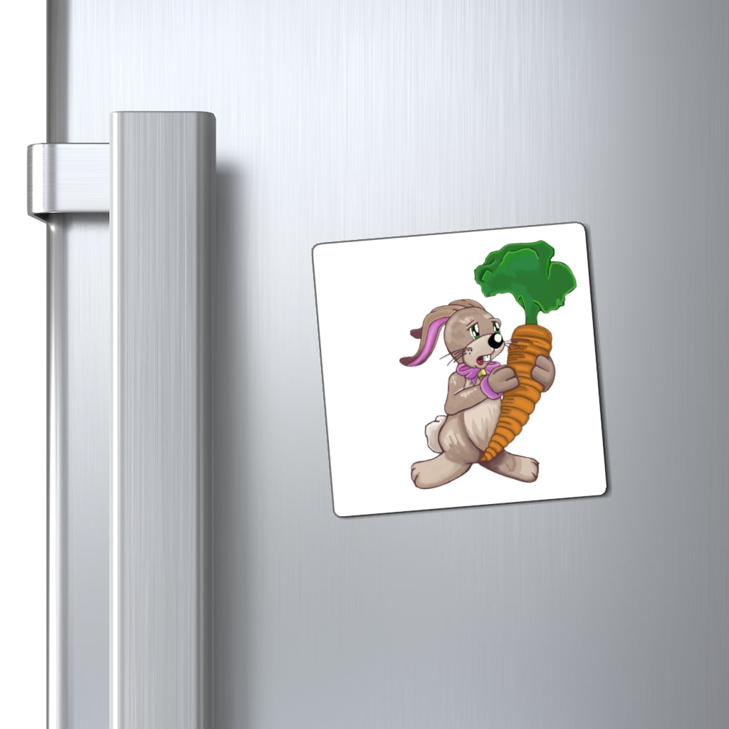 Colorful Bunny with Carrot Magnets showcasing a playful design, perfect for displaying messages on metallic surfaces.