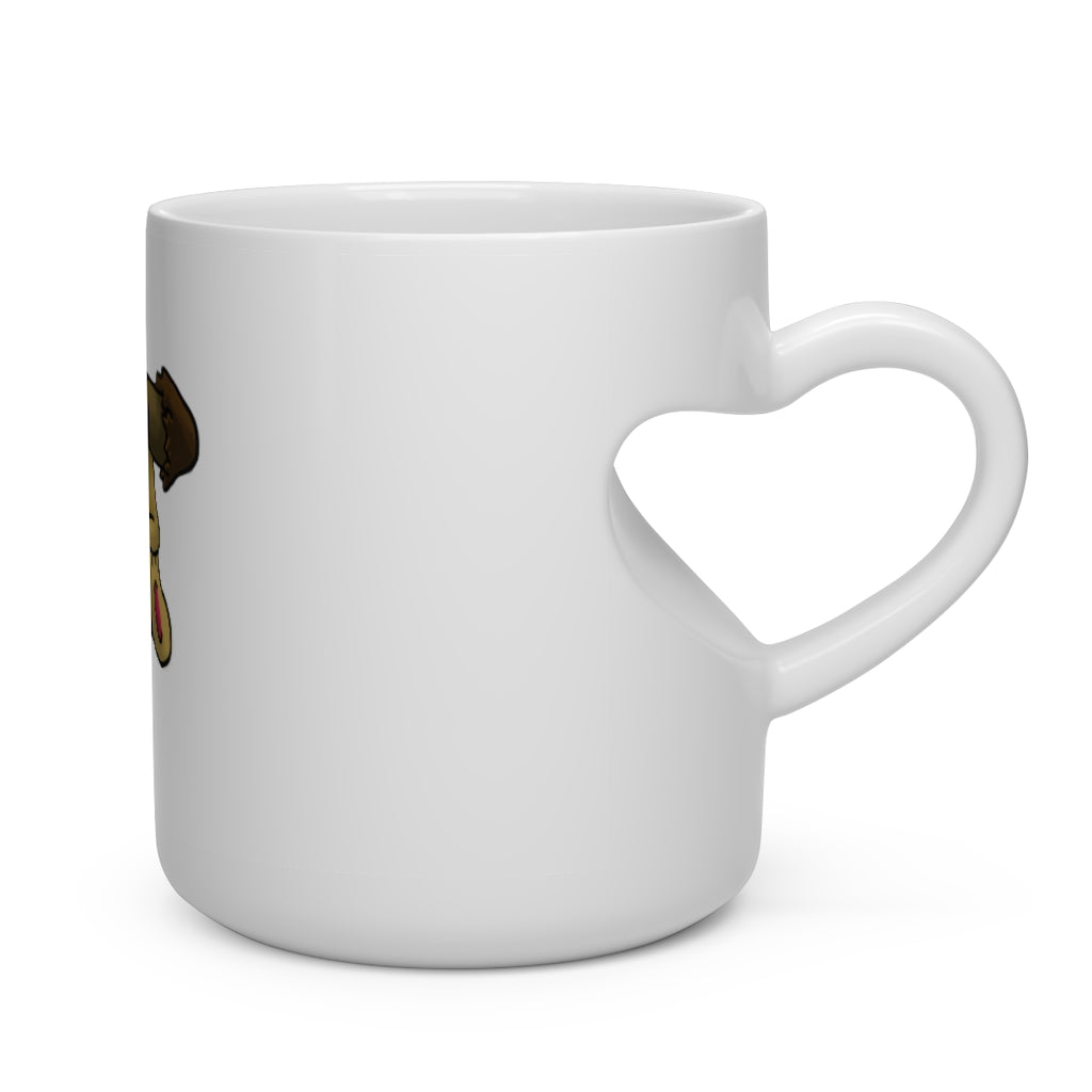 Bunyun Heart Shape Mug featuring a heart-shaped handle and white ceramic finish, perfect for hot beverages.