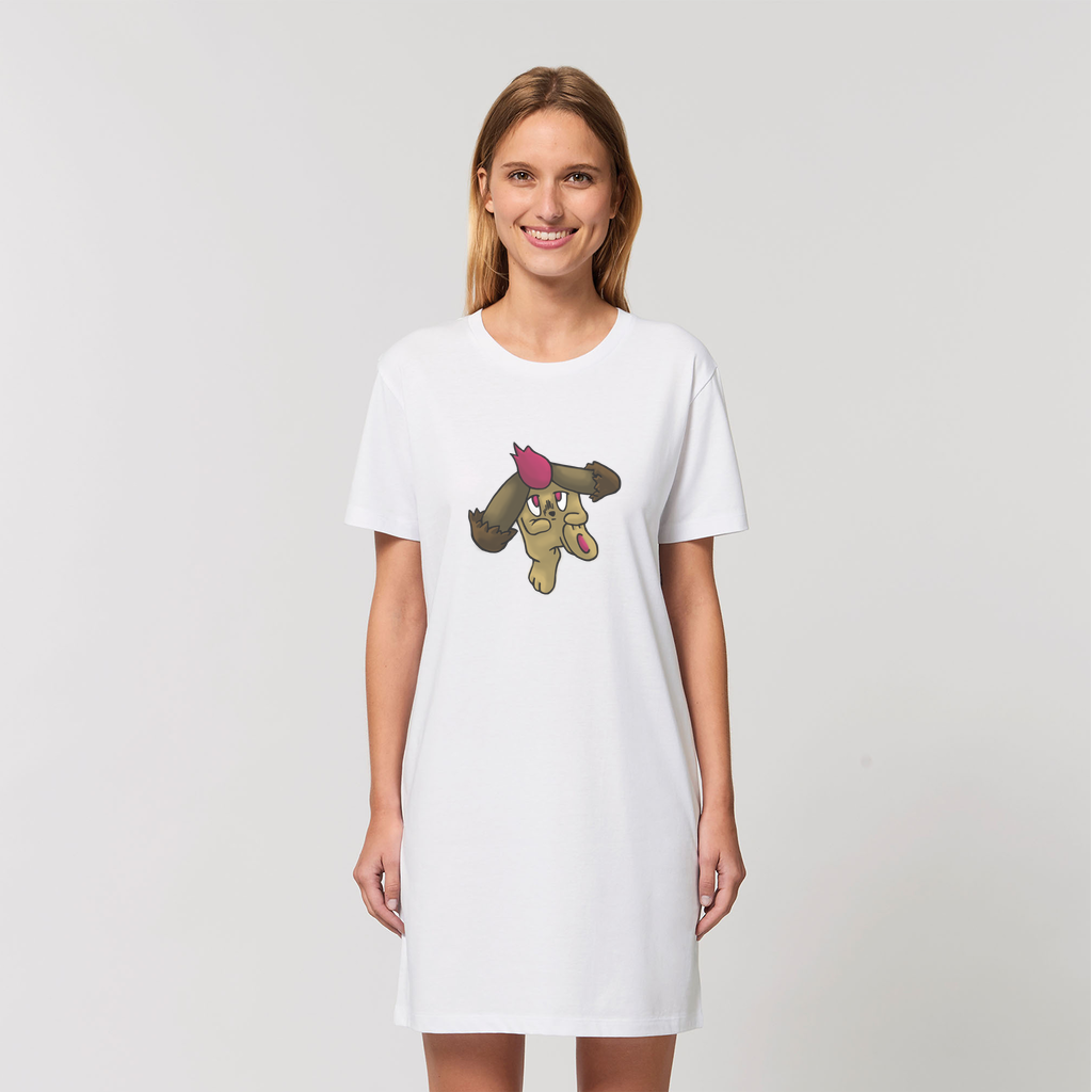 Bunyun Organic T-Shirt Dress made from 100% organic cotton, showcasing its soft texture and stylish design.