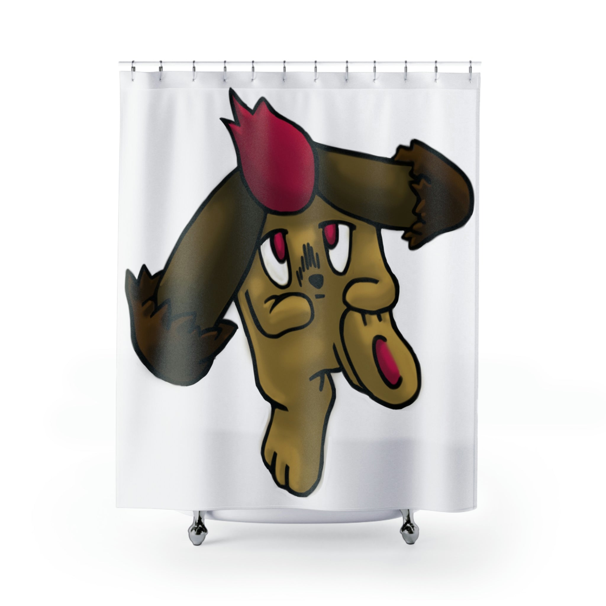 Bunyun Shower Curtain featuring vibrant custom designs on durable polyester fabric, perfect for enhancing bathroom decor.