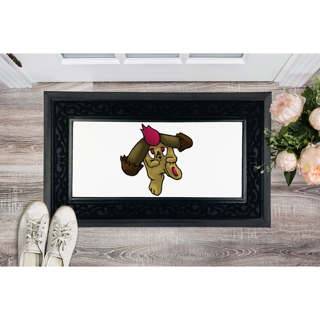 Bunyun Sublimation Heavy Duty Door Mat with removable fabric center and non-slip rubber base, featuring a stylish brush border.