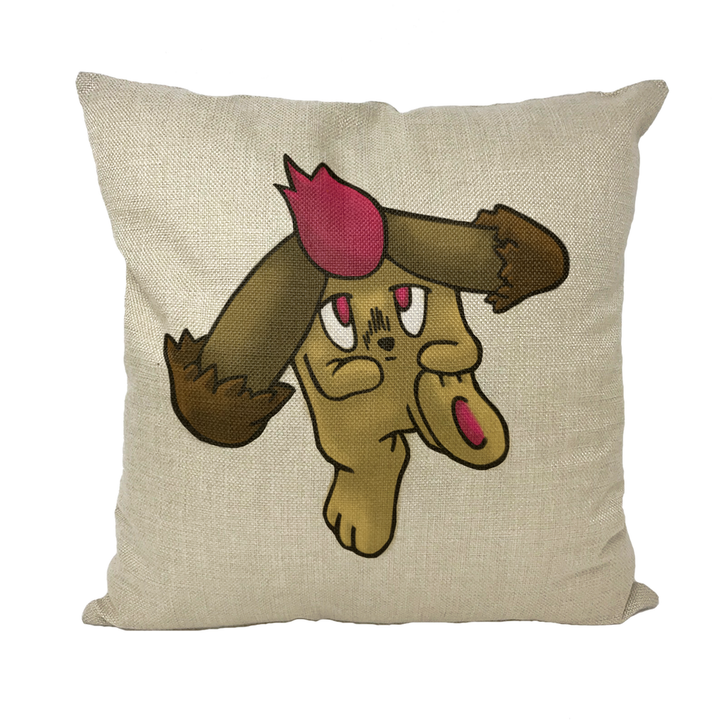 Bunyun Throw Pillow with vibrant design and soft insert, perfect for home decor.