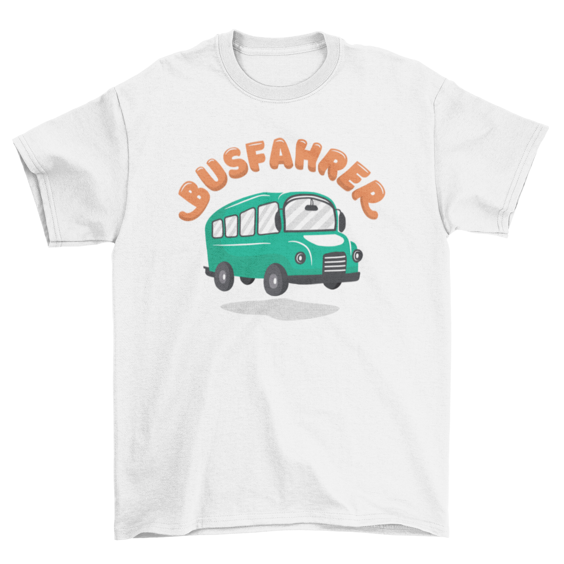 Bus Driver German T-shirt featuring a school bus graphic and the word BUSFAHRER in German.