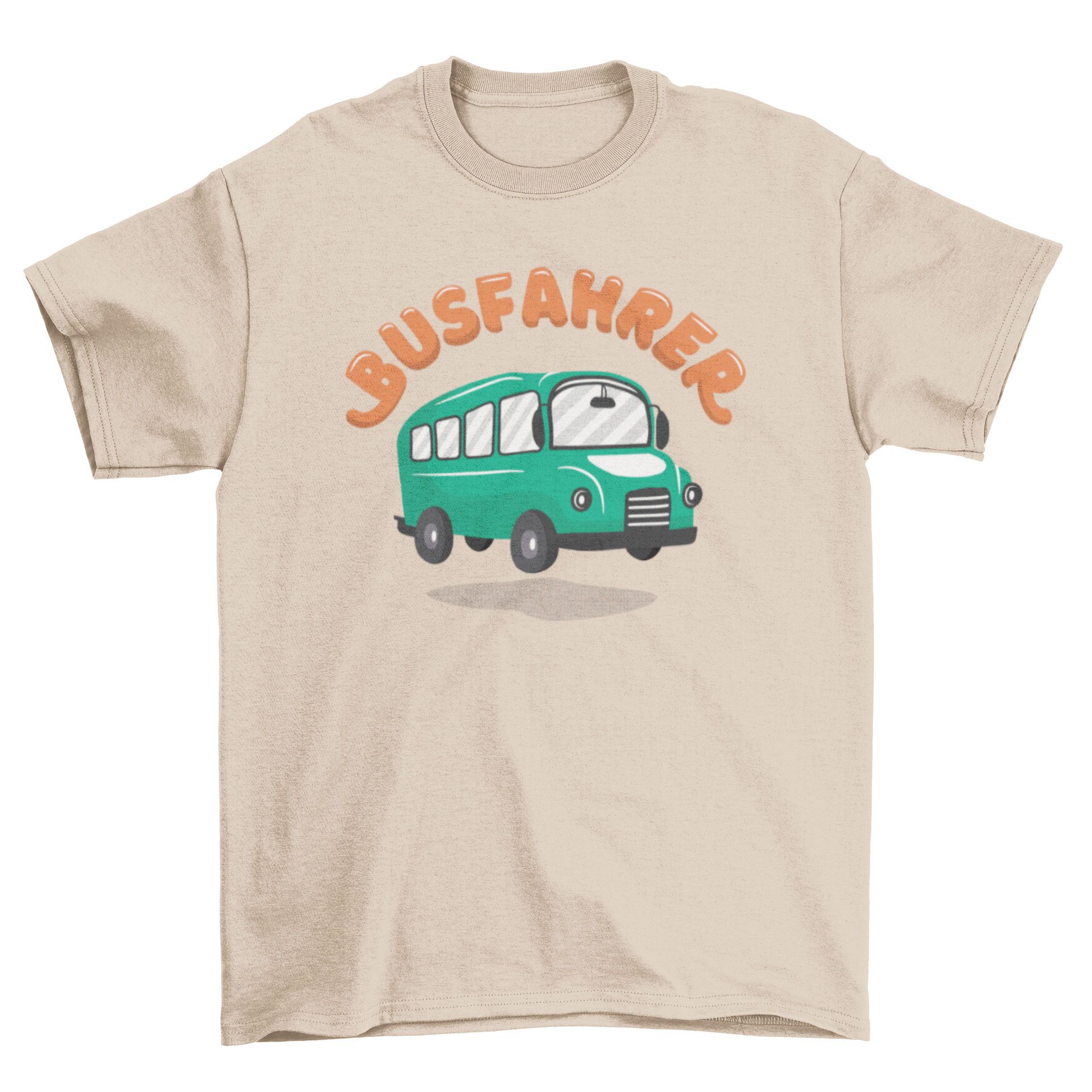 Bus Driver German T-shirt featuring a school bus graphic and the word BUSFAHRER in German.