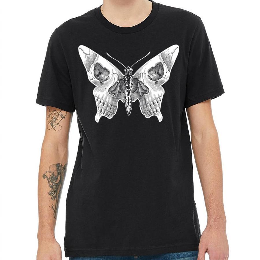 A beautifully crafted Butterfly Skull art piece, showcasing intricate butterfly wing patterns merged with a skull design.