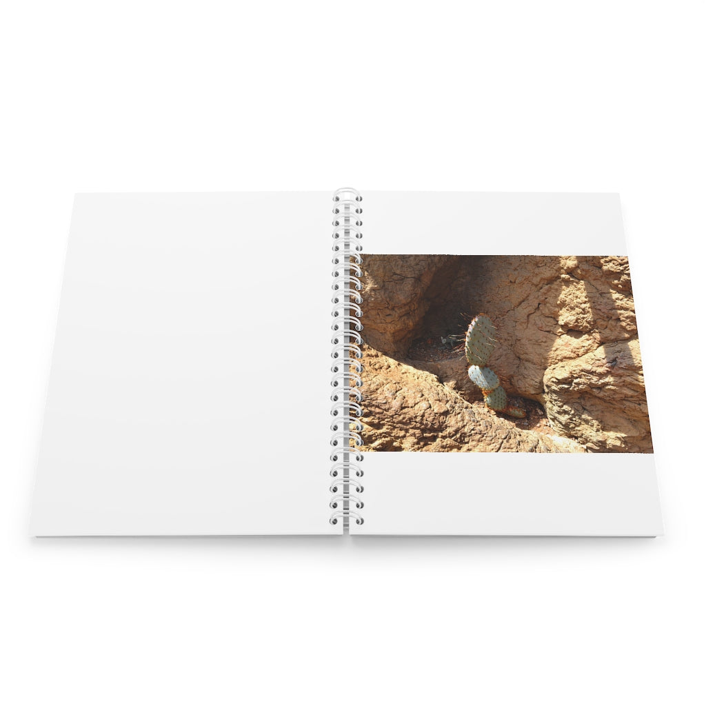 Cactus Spiral Notebook with customizable covers and wide-ruled pages, featuring a semi-gloss laminated finish.