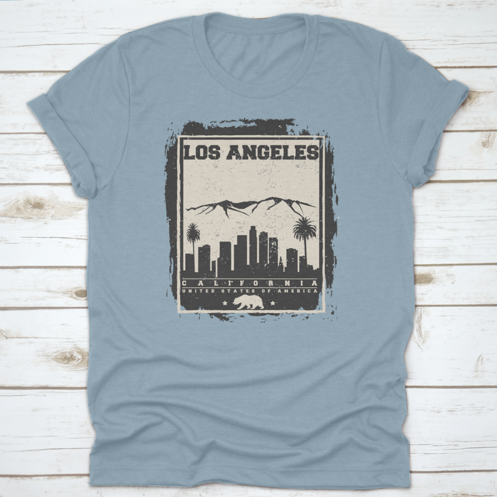 California Los Angeles City Concept Vector design on a comfortable cotton t-shirt, showcasing vibrant colors and a stylish fit.