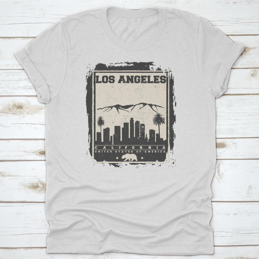 California Los Angeles City Concept Vector design on a comfortable cotton t-shirt, showcasing vibrant colors and a stylish fit.