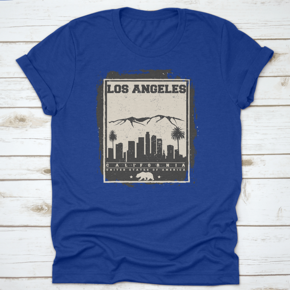 California Los Angeles City Concept Vector design on a comfortable cotton t-shirt, showcasing vibrant colors and a stylish fit.