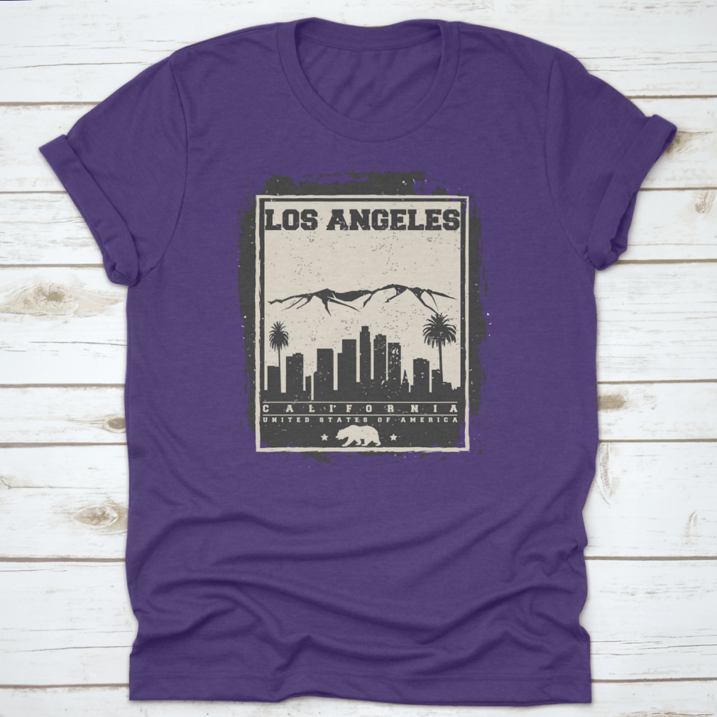 California Los Angeles City Concept Vector design on a comfortable cotton t-shirt, showcasing vibrant colors and a stylish fit.