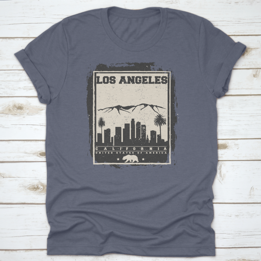 California Los Angeles City Concept Vector design on a comfortable cotton t-shirt, showcasing vibrant colors and a stylish fit.