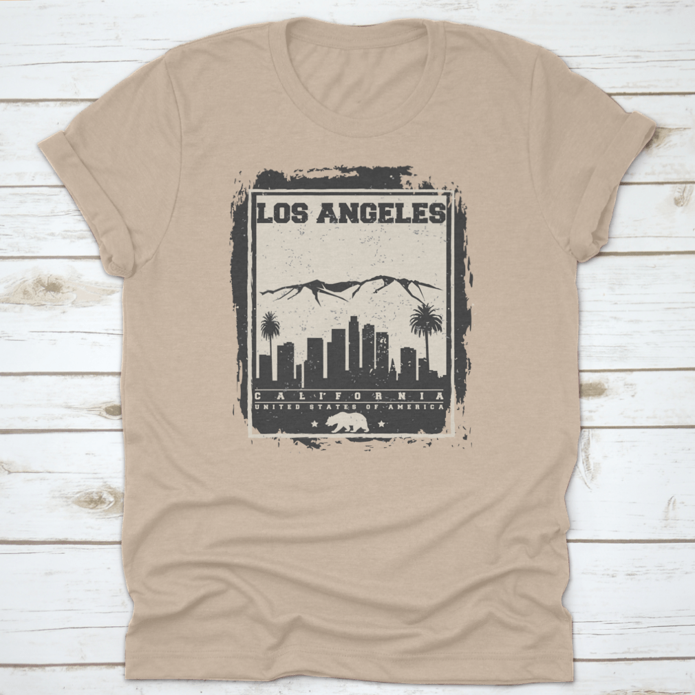 California Los Angeles City Concept Vector design on a comfortable cotton t-shirt, showcasing vibrant colors and a stylish fit.