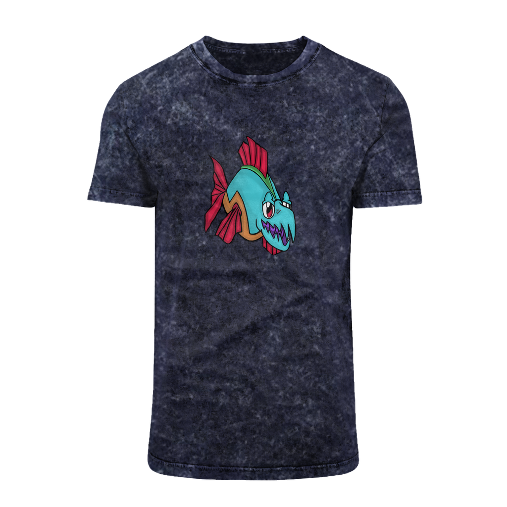 Cannip Acid Washed T-Shirt featuring a classic crew neck and unique batik-like design, perfect for casual wear.