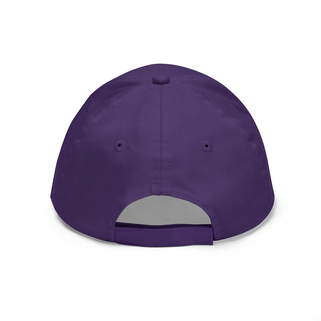 Cannip Unisex Twill Hat in solid color, showcasing its 6-panel structure and adjustable Velcro closure, perfect for outdoor activities.