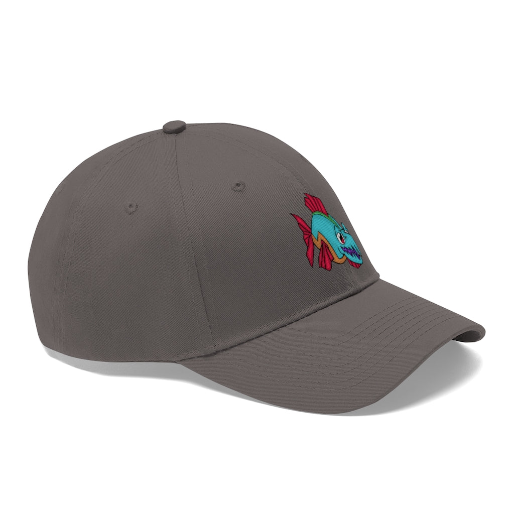 Cannip Unisex Twill Hat in solid color, showcasing its 6-panel structure and adjustable Velcro closure, perfect for outdoor activities.