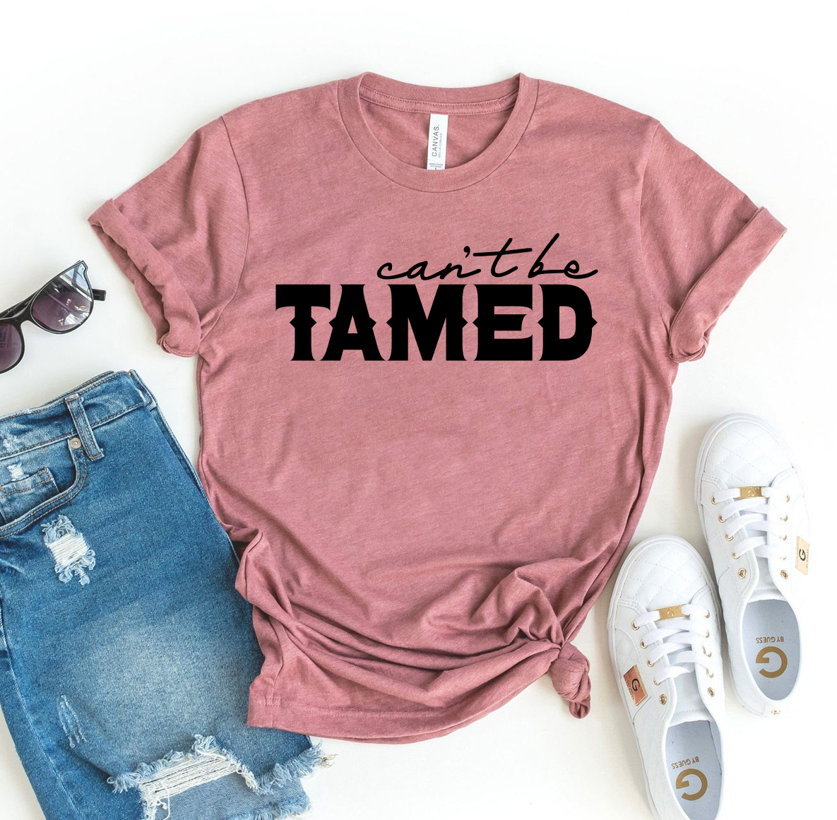 Can't Be Tamed T-shirt made from premium ring spun cotton with vibrant flex print design.