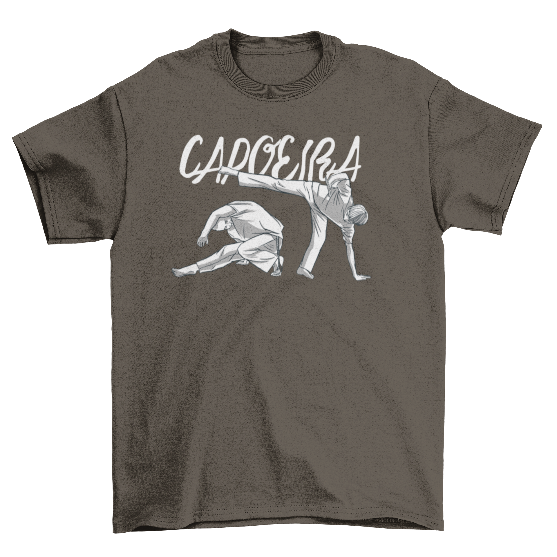 Capoeira dancing quote t-shirt featuring two dancers in black and white design.