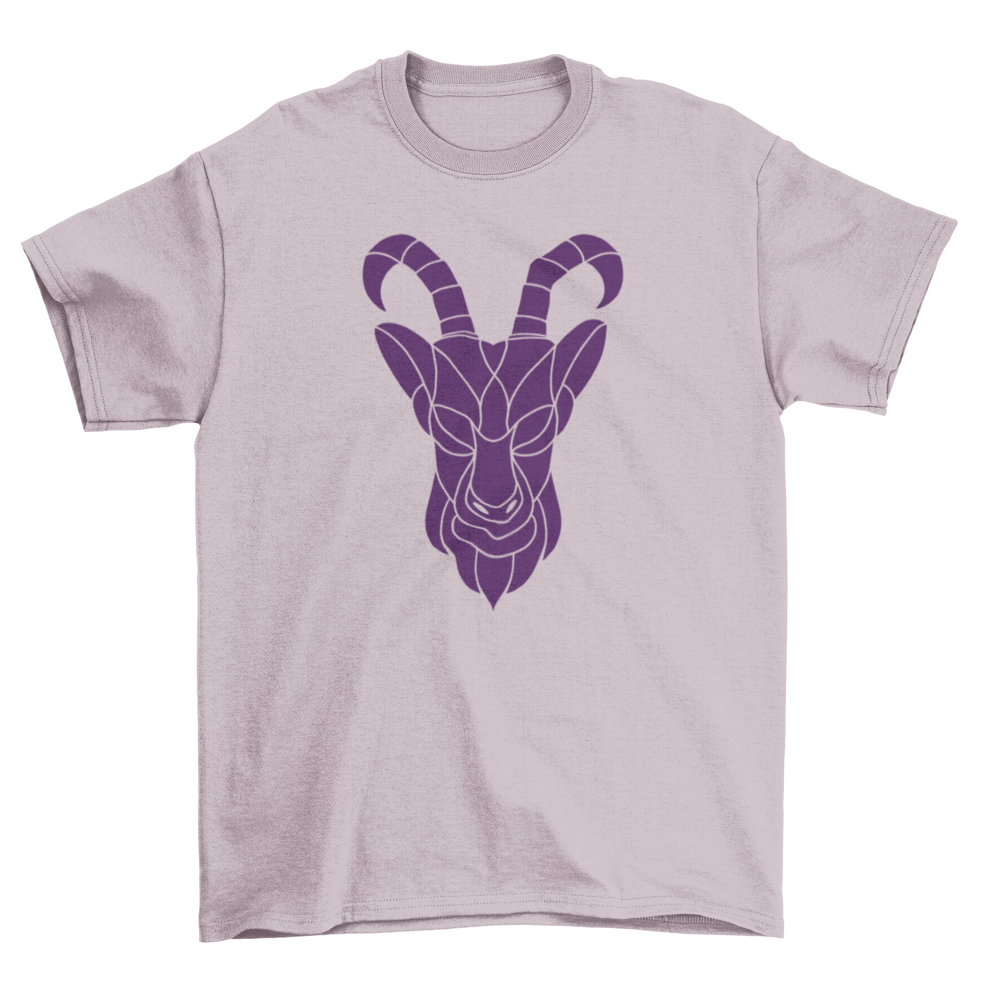 A stylish t-shirt featuring a Capricorn goat symbol in a creative cut-out design, perfect for zodiac enthusiasts.