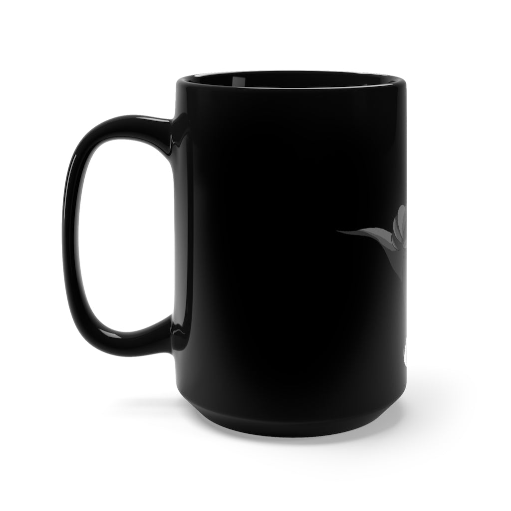 Carcoot Black Mug 15oz featuring a sleek black ceramic design with rounded corners and a comfortable C-handle.