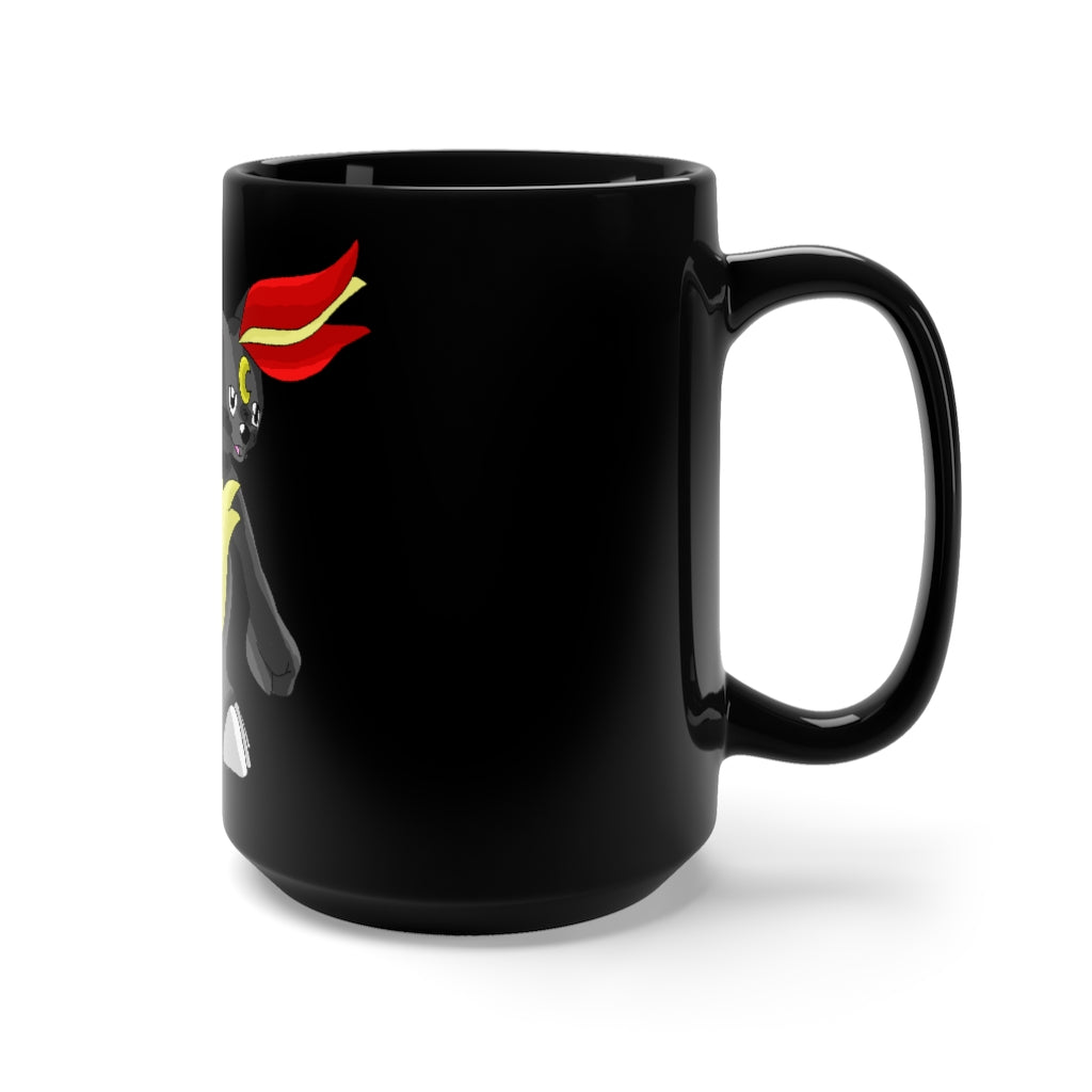 Carcoot Black Mug 15oz featuring a sleek black ceramic design with rounded corners and a comfortable C-handle.