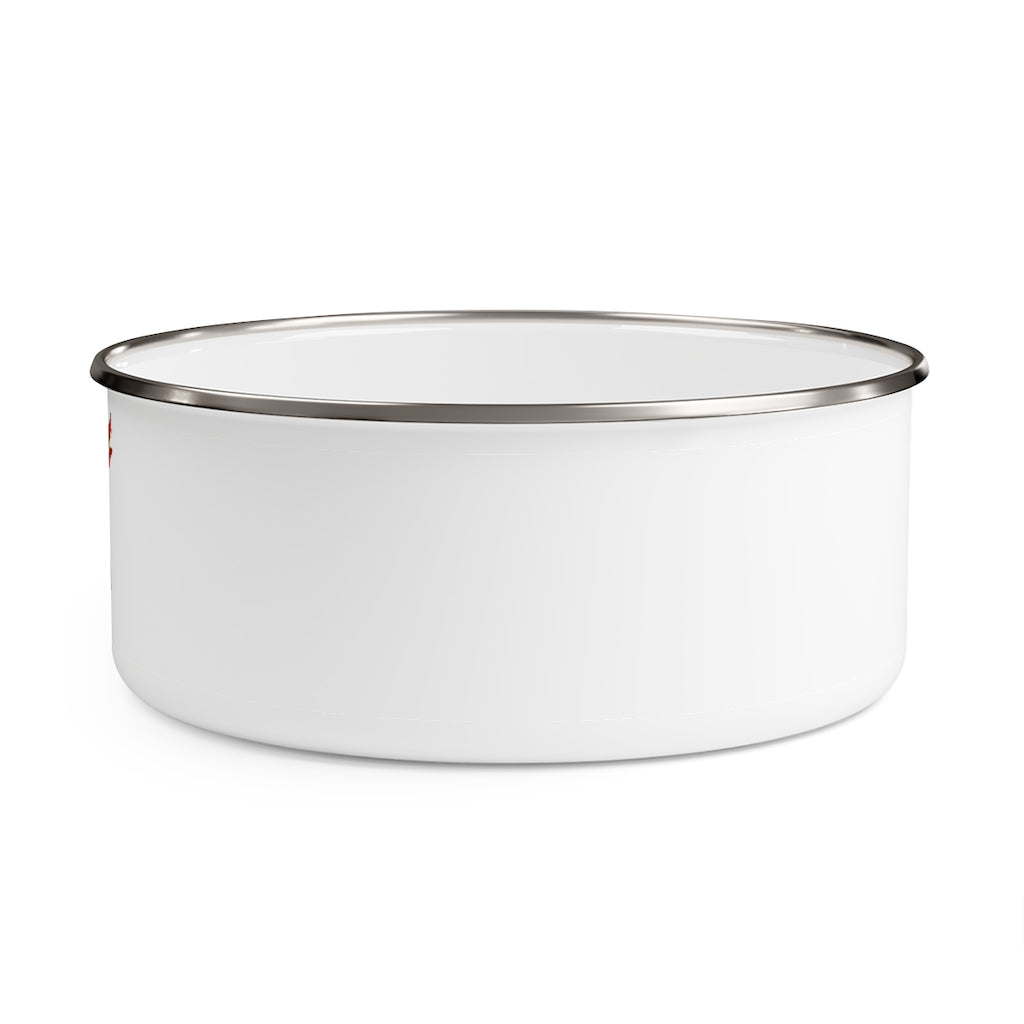 Carcoot Enamel Bowl featuring a stylish design, translucent lid, and anti-slip backing, available in three sizes.