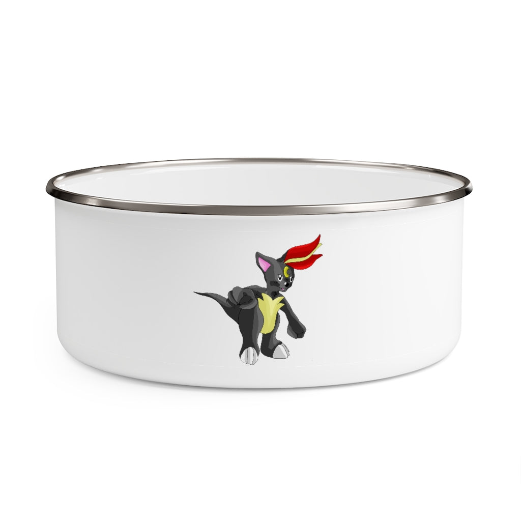 Carcoot Enamel Bowl featuring a stylish design, translucent lid, and anti-slip backing, available in three sizes.