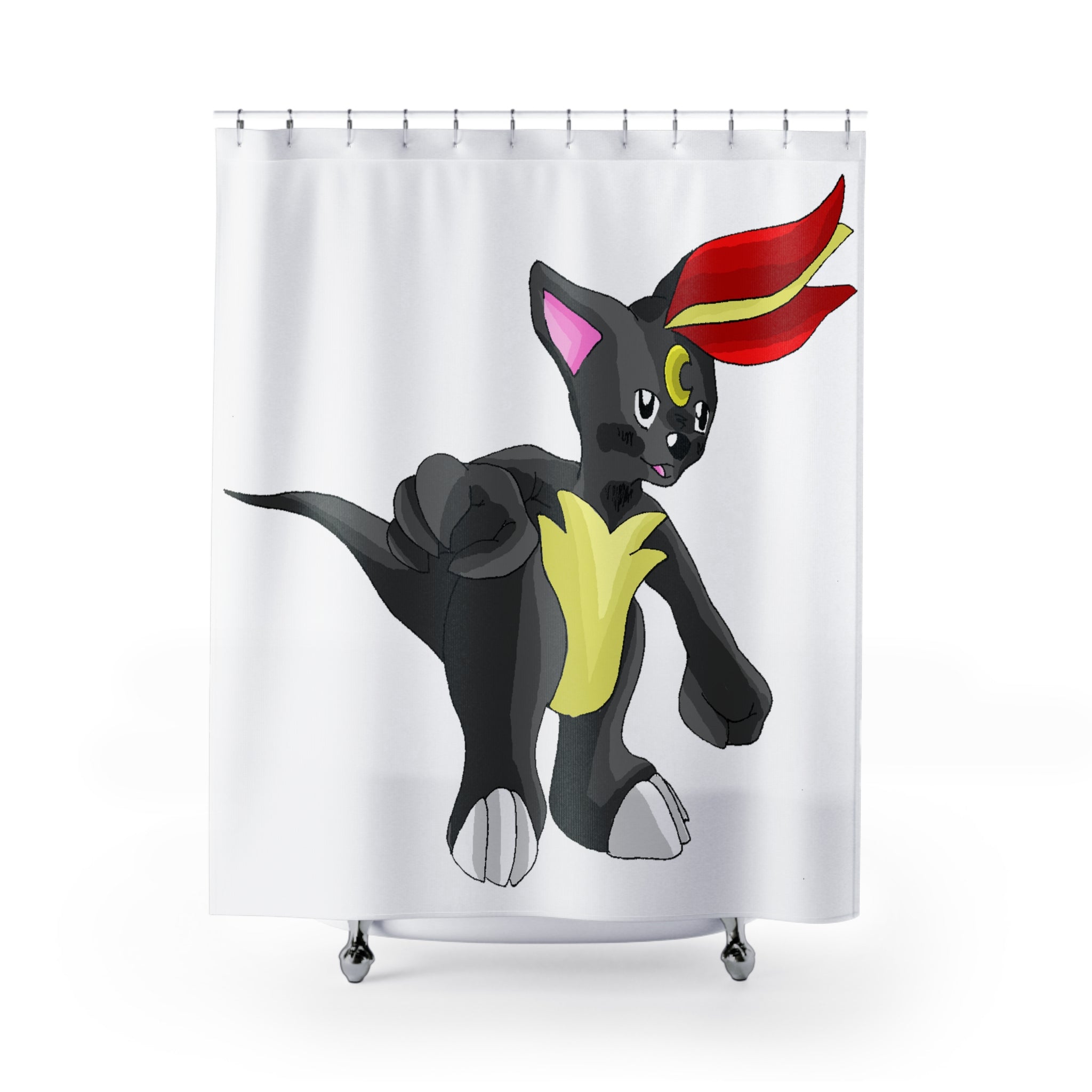 Carcoot Shower Curtain featuring vibrant custom designs on durable polyester fabric, ideal for bathroom decor.