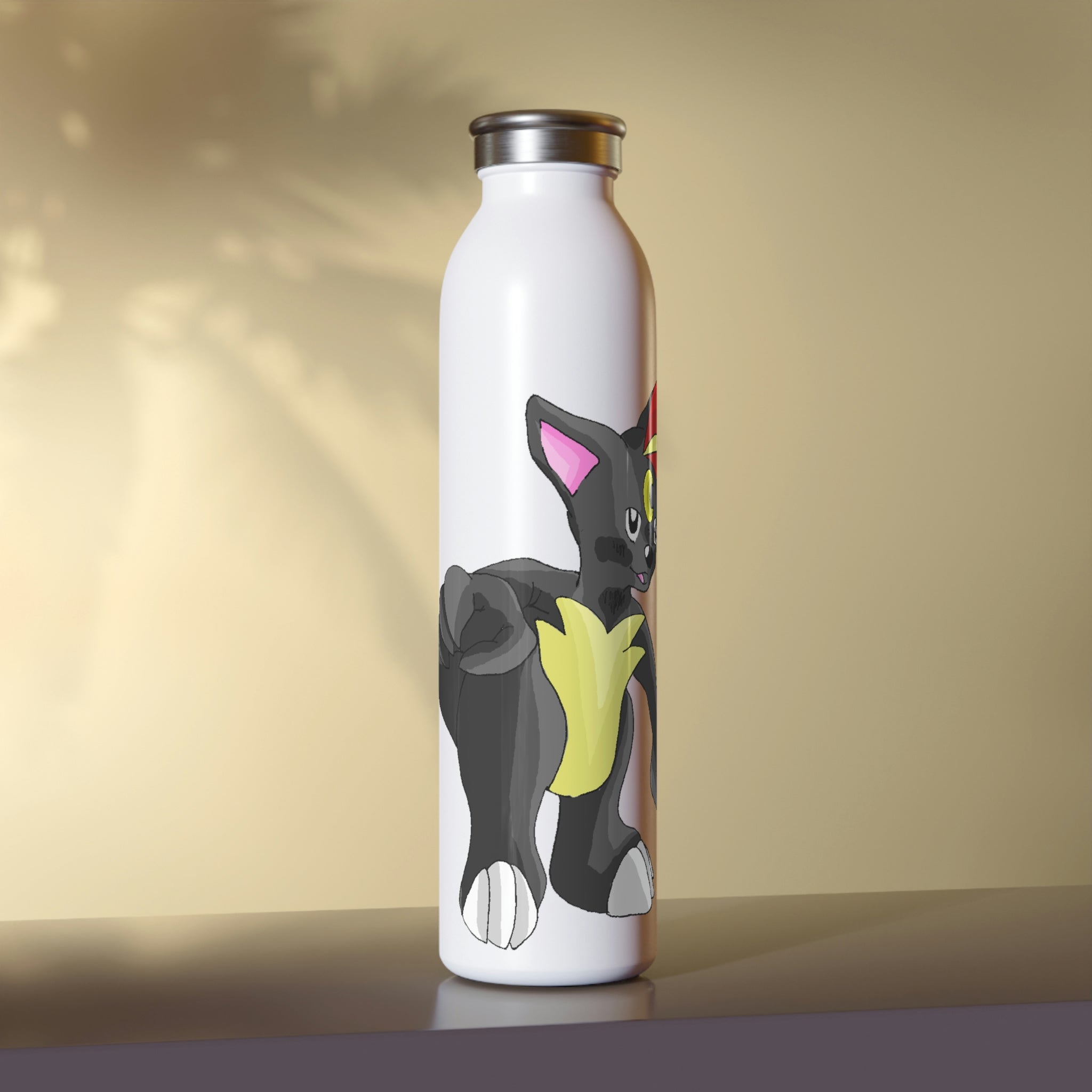 Carcoot Slim Water Bottle in matte finish with silver cap, showcasing its stylish design and personalized options.