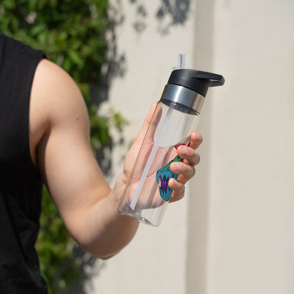 Carnevorenip Kensington Tritan™ Sport Bottle in vibrant colors with a carabiner hook and straw lid, showcasing its lightweight and durable design.