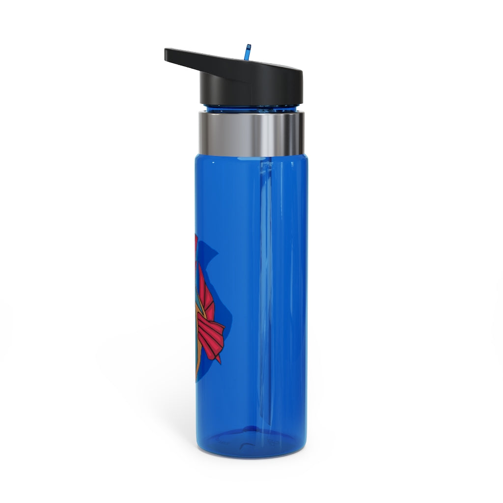 Carnevorenip Kensington Tritan™ Sport Bottle in vibrant colors with a carabiner hook and straw lid, showcasing its lightweight and durable design.