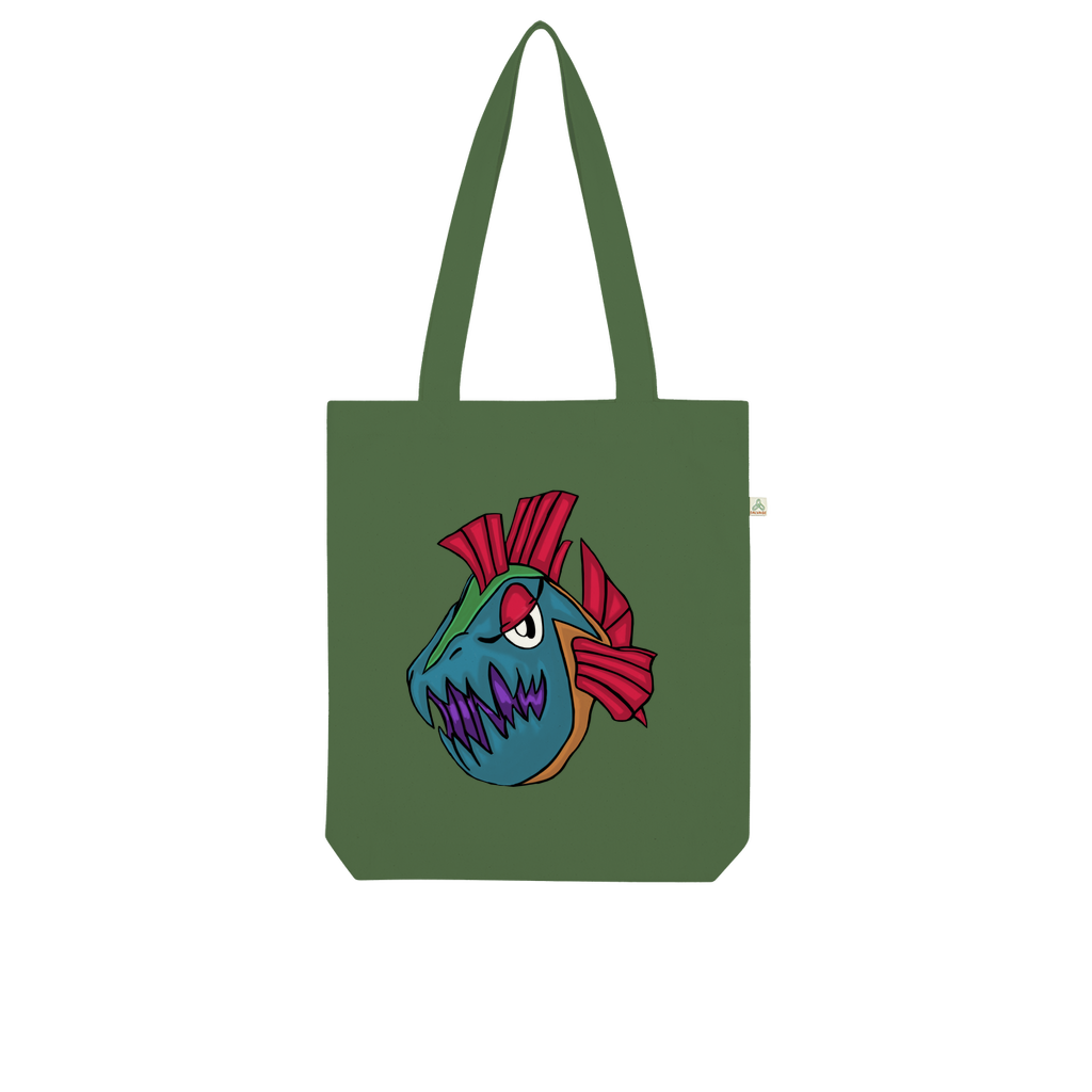 Carnevorenip Organic Tote Bag made from 100% combed organic cotton, featuring a stylish design and eco-friendly packaging.