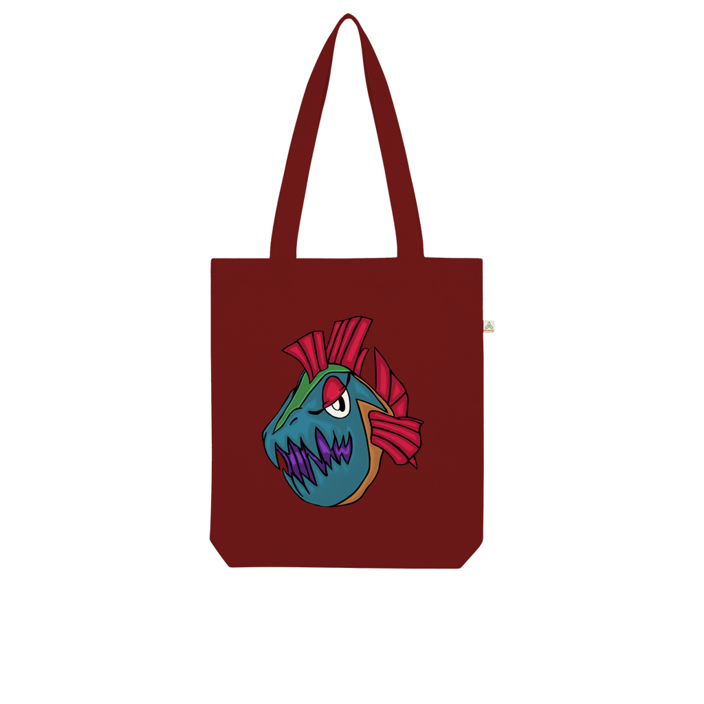 Carnevorenip Organic Tote Bag made from 100% combed organic cotton, featuring a stylish design and eco-friendly packaging.