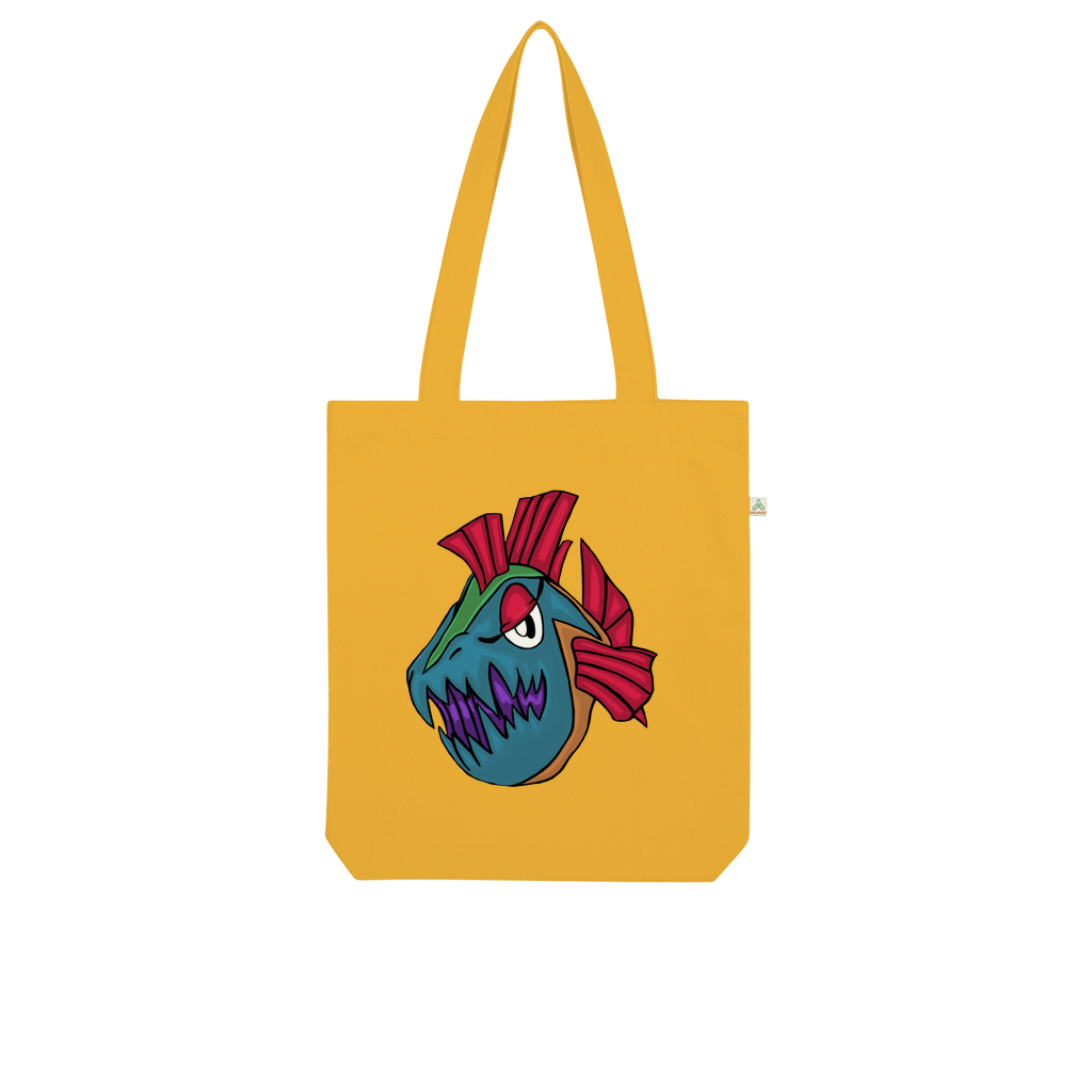 Carnevorenip Organic Tote Bag made from 100% combed organic cotton, featuring a stylish design and eco-friendly packaging.