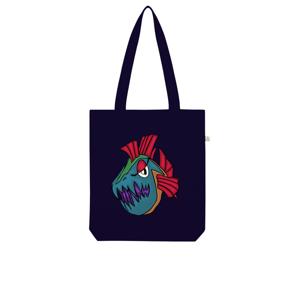 Carnevorenip Organic Tote Bag made from 100% combed organic cotton, featuring a stylish design and eco-friendly packaging.