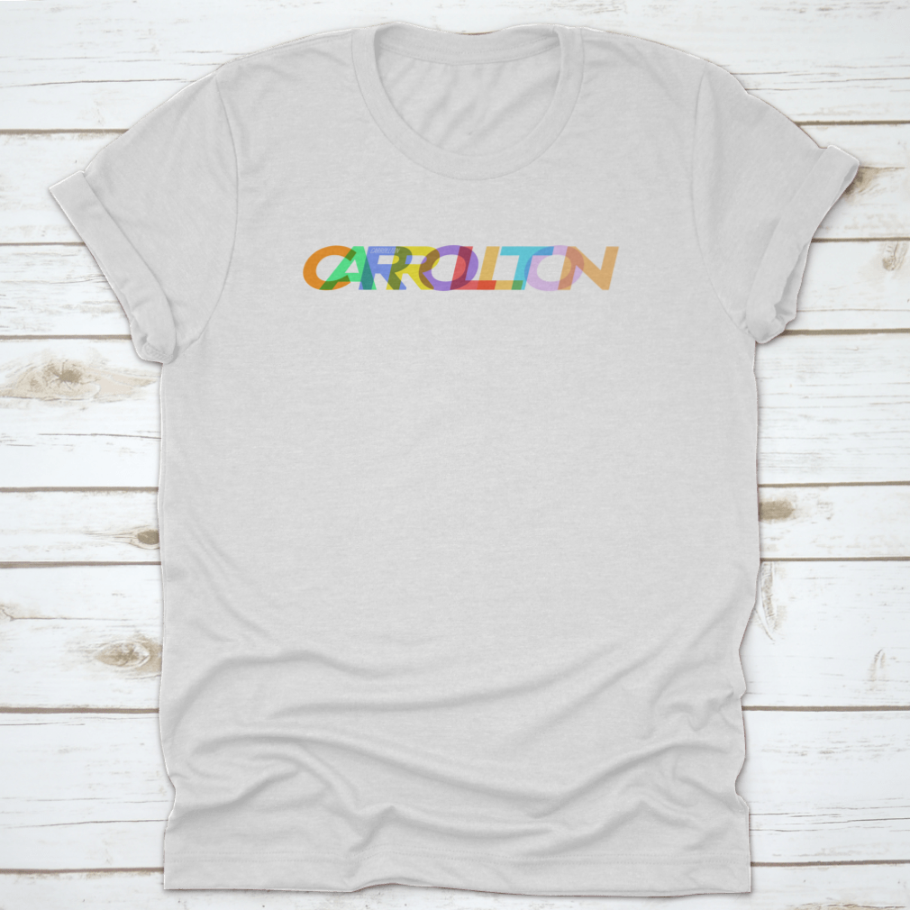 Carrollton Travel T-Shirt featuring the city's name on a classic white background, made from 100% cotton.