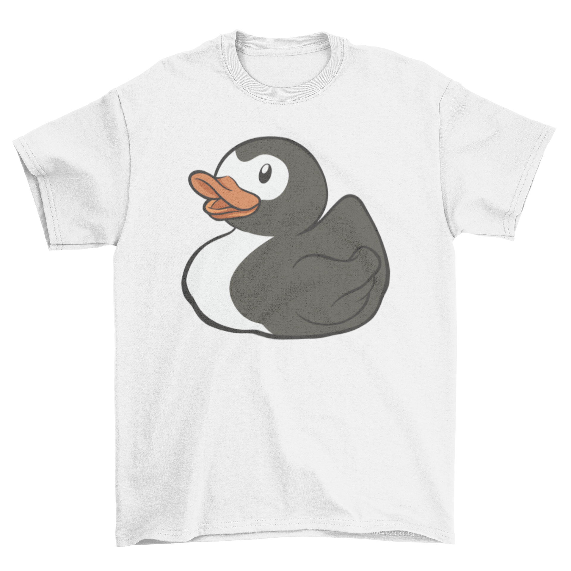 A colorful cartoon duck design on a soft t-shirt, perfect for casual wear.