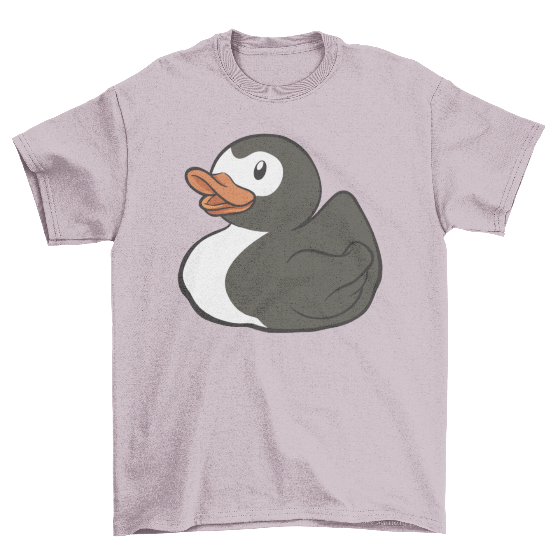 A colorful cartoon duck design on a soft t-shirt, perfect for casual wear.