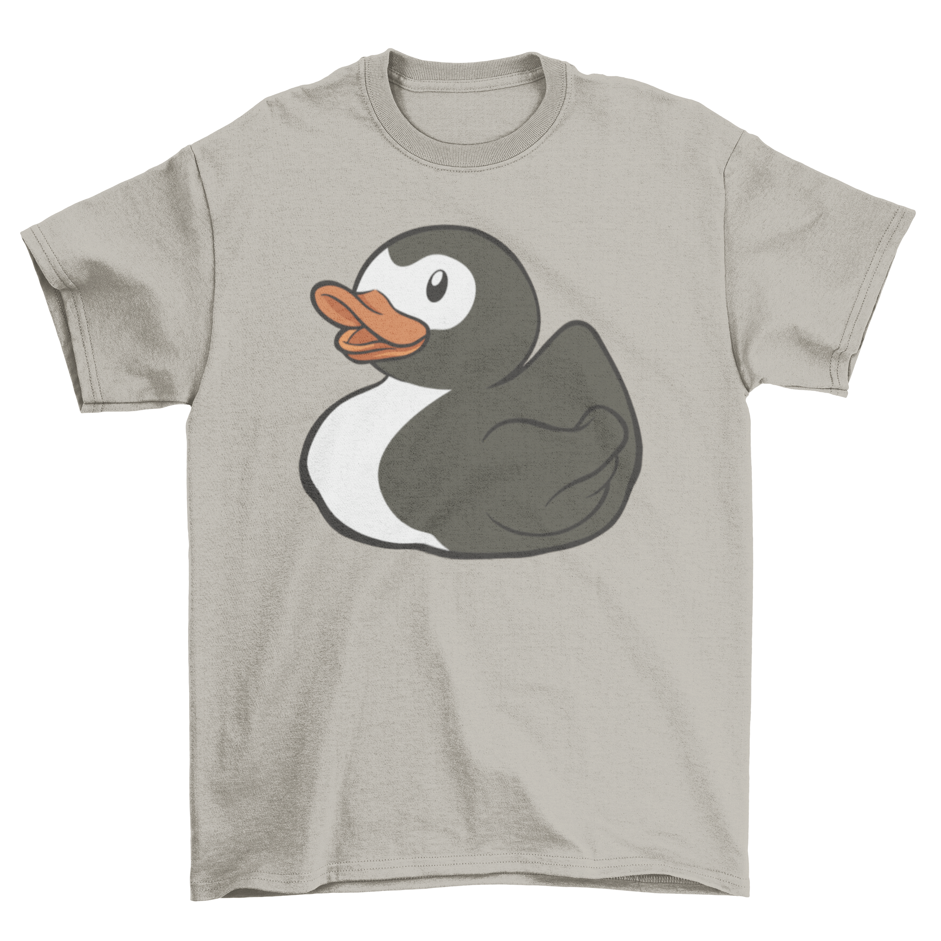 A colorful cartoon duck design on a soft t-shirt, perfect for casual wear.